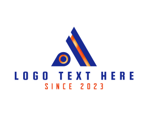 Monogram - Triangle Metallic Letter A logo design