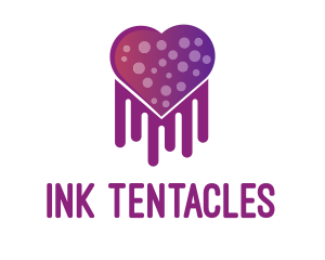 Tentacles - Purple Heart Jellyfish logo design