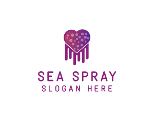 Purple Heart Jellyfish logo design