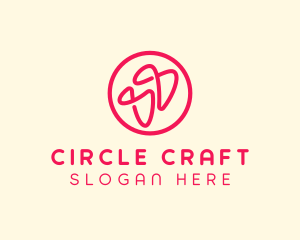 Circle Pink Scribbles logo design