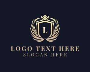 Boutique - Royal Wreath Shield logo design