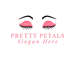 Cosmetic Eyelashes Makeup logo design