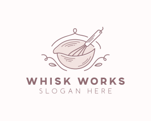 Whisk - Baking Bowl Whisk logo design