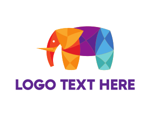 Tusk - Diamond Elephant logo design