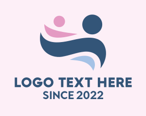 Childcare - Abstract Human Parenthood logo design