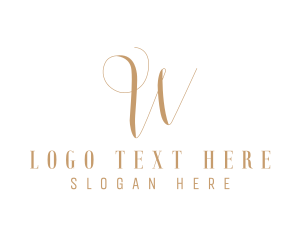 Alphabet - Elegant W Script logo design