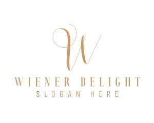 Elegant W Script logo design