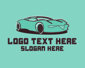 Car Game - Green Sports Car logo design