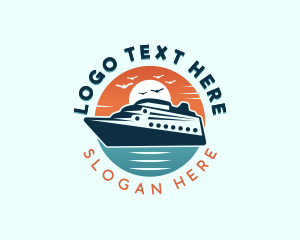 Leaving - Ocean Cruise Ship logo design
