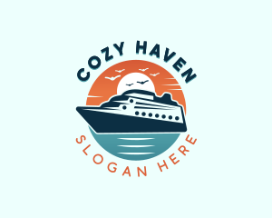 Hostel - Ocean Cruise Ship logo design