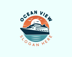 Ocean Cruise Ship logo design