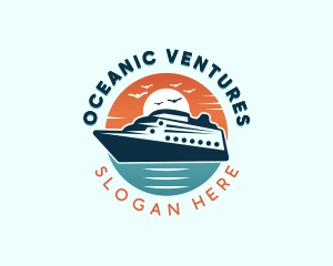 Ocean Cruise Ship logo design