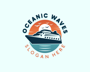 Ship - Ocean Cruise Ship logo design