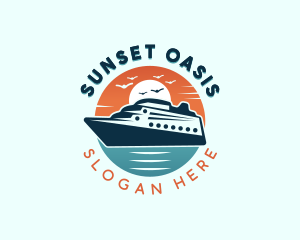 Ocean Cruise Ship logo design