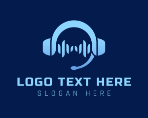 Soundtrack - Blue Music Headphone logo design