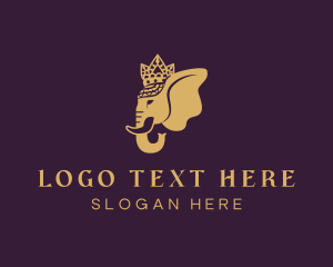 Religion - Hindu Crown Elephant logo design