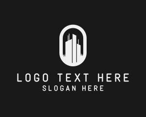 White - City Engineer Skyscraper logo design