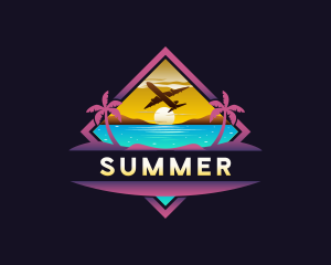 Tropical Beach Trip logo design