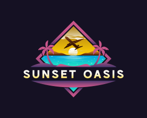 Tropical Beach Trip logo design