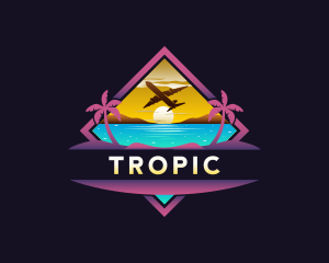 Tropical Beach Trip logo design