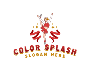 Female Cheerleader Squad logo design