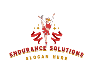 Female Cheerleader Squad logo design