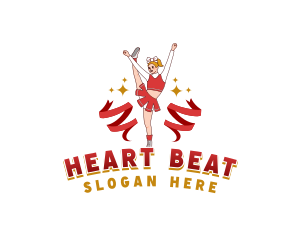 Female Cheerleader Squad logo design