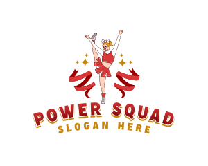 Female Cheerleader Squad logo design