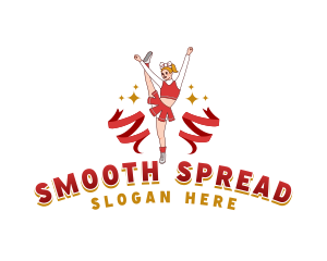 Female Cheerleader Squad logo design