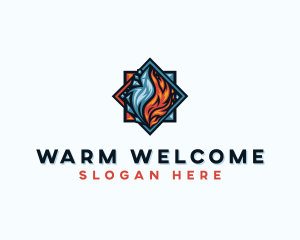 Fire Ice Temperature logo design