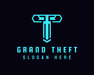 Generic Cyber Tech Letter T Logo