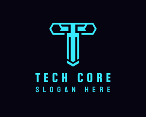 Generic Cyber Tech Letter T logo design