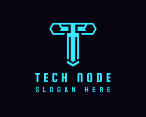 Generic Cyber Tech Letter T logo design