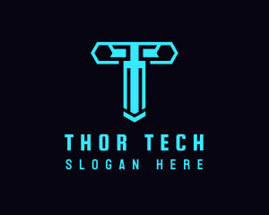 Generic Cyber Tech Letter T logo design