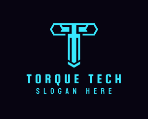 Generic Cyber Tech Letter T logo design