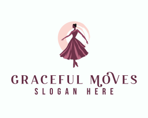 Ballerina Female Dancer logo design