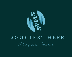Physician - Chiropractor Spinal Cord Hands logo design