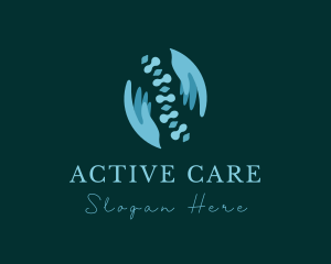 Physiotherapy - Chiropractor Spinal Cord Hands logo design