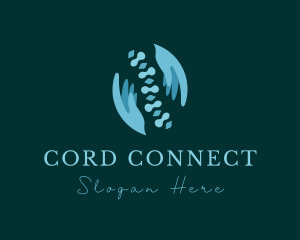 Chiropractor Spinal Cord Hands  logo design