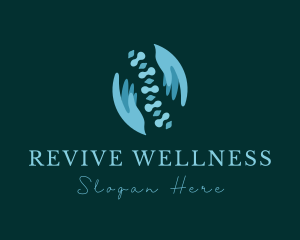 Rehab - Chiropractor Spinal Cord Hands logo design