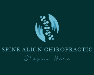 Chiropractor Spinal Cord Hands  logo design