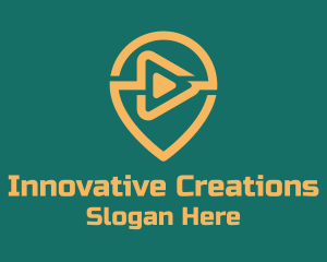 Creator - Orange Multimedia Button logo design