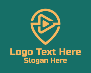 Vlogger - Orange Multimedia Button logo design