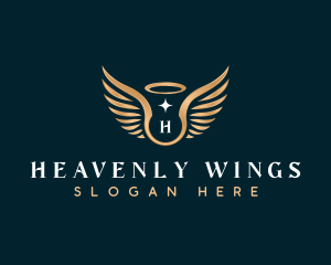 Angelic Halo Wings logo design