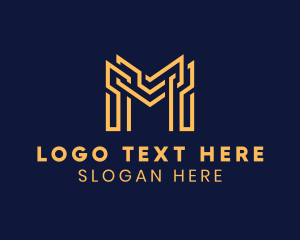 Analytics - Geometric Modern Path Letter M logo design