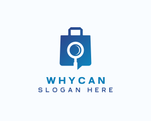 Online Shop - Magnifying Glass Bag logo design