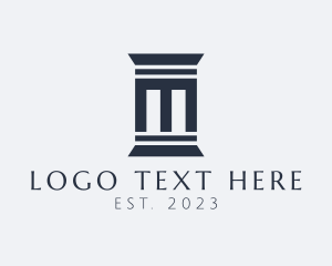 Scale - Law Firm Pillar Letter M logo design
