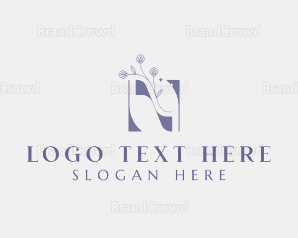 Beauty Salon Floral Letter N Logo