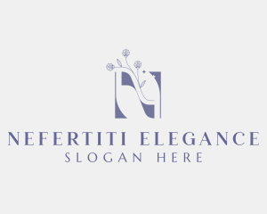 Beauty Salon Floral Letter N logo design