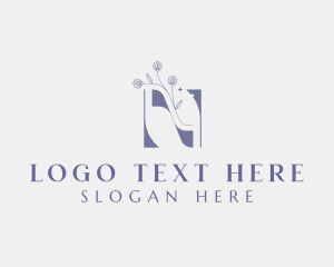 Skin Care - Beauty Salon Floral Letter N logo design